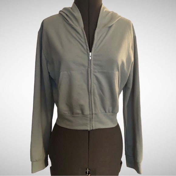 SHEIN Muted Mint Zip Up Hoodie Size M - Picture 9 of 9